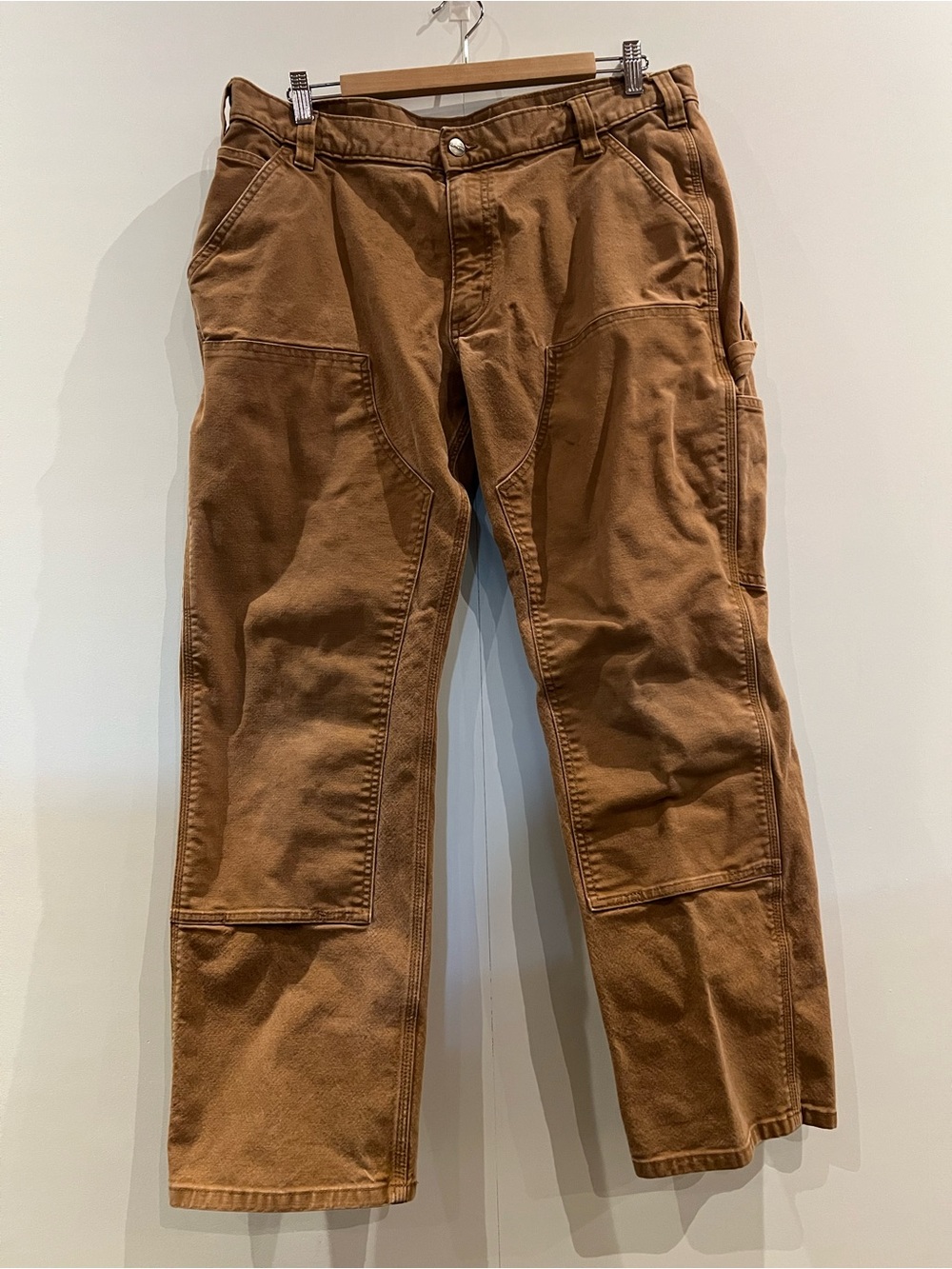 Carhartt Men's Cargo Double Knee Work Pants in Brown Relaxed Fit